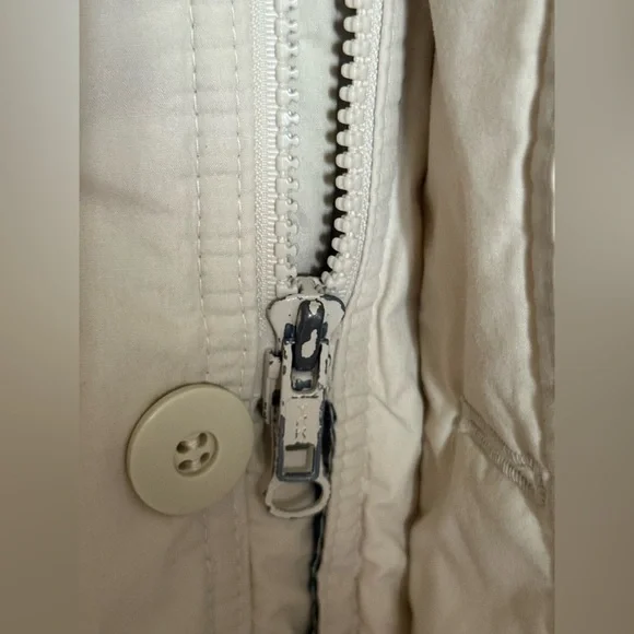 London Fog Men's Ivory Hooded Lined Warm Jacket 40 Reg (S-M) Windbreaker Pockets